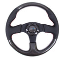 NRG Carbon Fiber Steering Wheel (315mm) Leather Trim w/Red Stitching-1