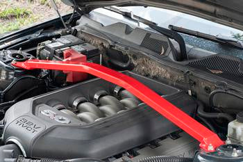 BMR 05-14 S197 Mustang V8 w/ Plenum Cover Strut Tower Brace - Black Hammertone