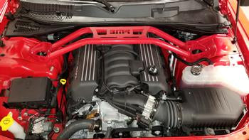BMR 08-18 Dodge Challenger Front Strut Tower Brace - Red (Twin Tube Design) - 0