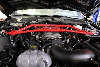 BMR 15-20 Ford Mustang Front Twin Tube Design Strut Tower Brace - Black Hammertone - 0