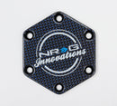 NRG Carbon Fiber w/ Blue Texalium Fabrics Horn Delete Button Circular Logo Front/ Back-1