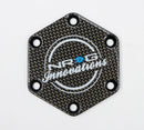 NRG Carbon Fiber w/ Chrome Gold Texalium Fabrics Horn Delete Button Circular Logo Front/ Back-1