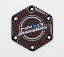 NRG Carbon Fiber w/ Red Texalium Fabrics Horn Delete Button Circular Logo Front/ Back-1