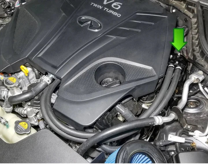 BMS Compact Double Baffle Oil Catch Can for 2016+ Infiniti Q50 / Q60 3.0T