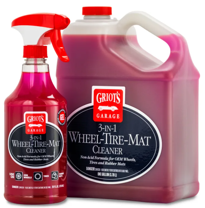 Griots 3 In 1 Wheel Tire Mat Cleaner- 25 Ounces (Comes in Case of 12 Units)