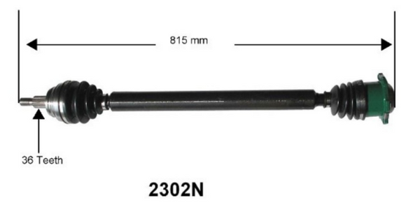 Axle Assembly 5-Spd MT (Right) - VW / 1.8T / 2.0L / TDI / 12v VR6 / Mk4 Golf & Jetta | 1J0407272NK-PDL