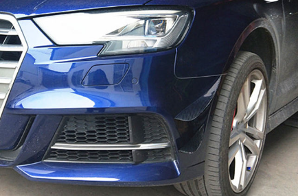 Carbon Fiber Front Bumper Canards for Audi Facelift A3 S-LINE S3 Sedan 4-Door 2017-2019