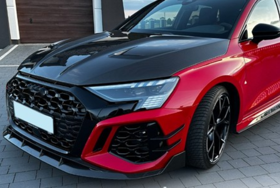 Dry Carbon Fiber Front Bumper Canards for 8Y Audi RS3 2022-2024
