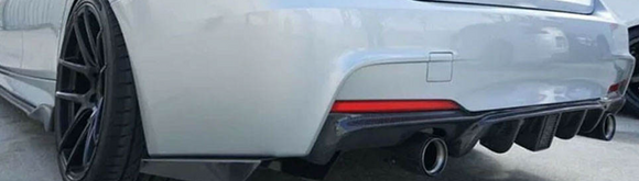 Carbon Fiber Rear Diffuser with 3rd Brake Light V2 for BMW F30 320i 328i 330i M Sport 2013-2018