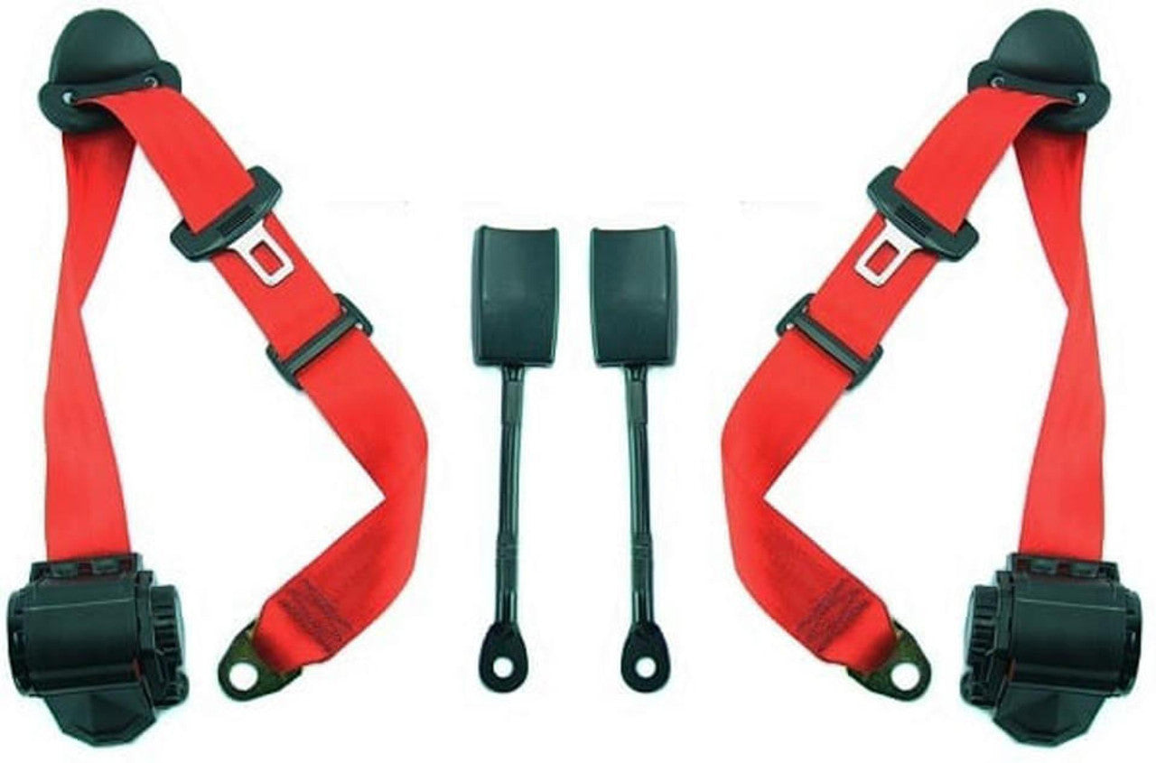 Fabspeed Porsche 911 Turbo 930 Red 3 Point Replacement Seat Belts (1976-1989)
