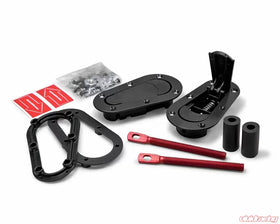 Seibon Universal AeroCatch Plus Flush Hood Latch and Pin Kit - Black - With Lock - 0