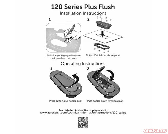 Seibon Universal AeroCatch Plus Flush Hood Latch and Pin Kit - Black - With Lock