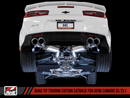 AWE Touring Edition Catback Exhaust for Gen6 Camaro SS / ZL1 - Resonated - Chrome Silver Tips (Quad Outlet)-9