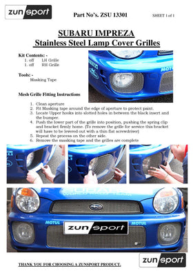 Zunsport Subaru Impreza Bug Eye - Driving Lamp Protectors - Silver finish - 0