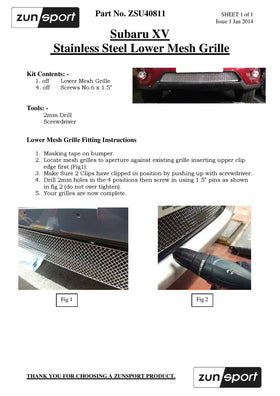 Zunsport Subaru XV - Lower Grille - Silver finish - 0