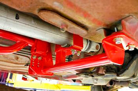 BMR 93-02 F-Body w/ DSL Torque Arm Tunnel Mount (For Stock Exhaust) - Red - 0