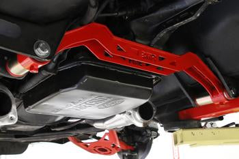 BMR 79-93 Ford Mustang Transmission Crossmember TH350/PG/700R4/C4/C6/AOD/4L60 - Red - 0