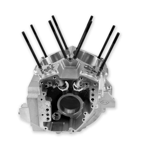 S&S Cycle 99-06 Twin Cam 88 A Engines 4-1/8in Bore S&S Stud Pattern Crankcase - Wrinkle Black