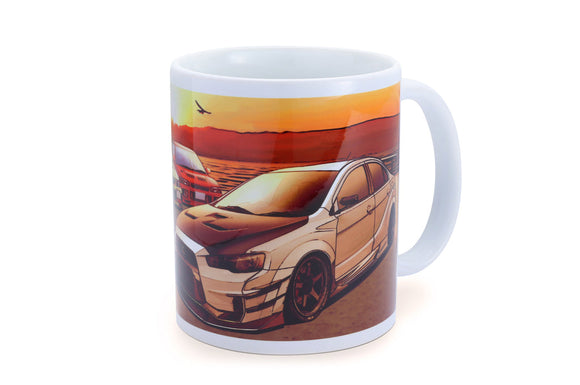TOMEI MUG WHITE EVO SUNSET LAKE KAWAGUCHI