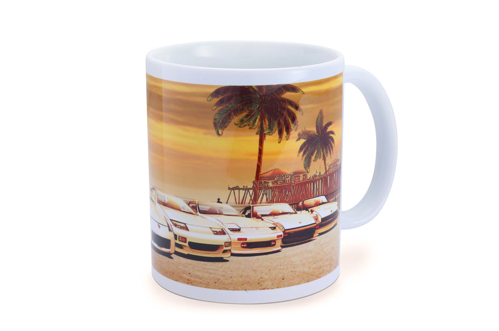 TOMEI MUG WHITE Z CAR SUNSET HUNTINGTON BEACH