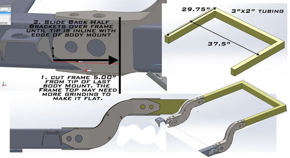 Artec Industries 1987-2006 Jeep Wrangler TJ Yj Tj/Yj Back Half Frame Kit