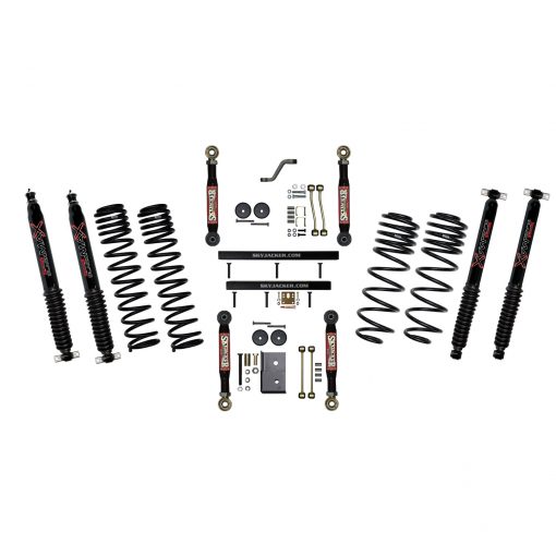 Skyjacker 03-06 Jeep TJ 4in D-Rate Long Travel Kit w/ Adj. FR/RR Lower Flex Links/Black Max Shocks