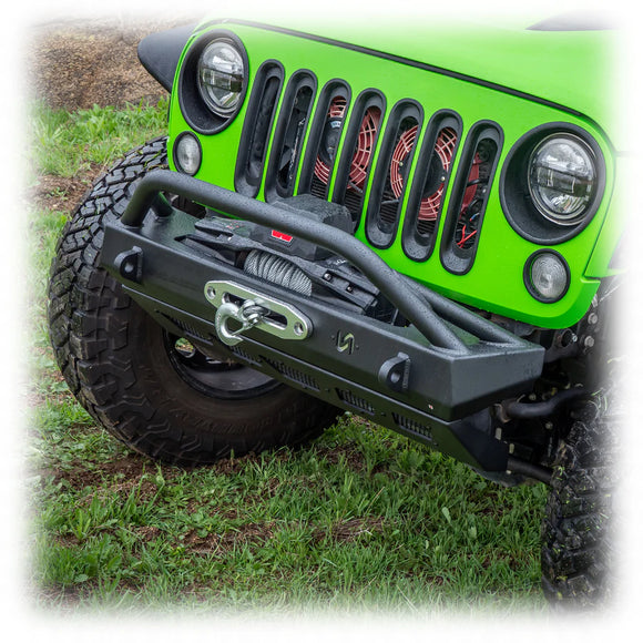 Turn Offroad 2007+ Jeep JK/JL/JT Front Bumper W/Welded Bull Bar & Skid Plate