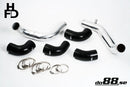do88 Volvo 7/940 Turbo Center Connection Pipe Kit Black Hoses 3in Throttle Body-1