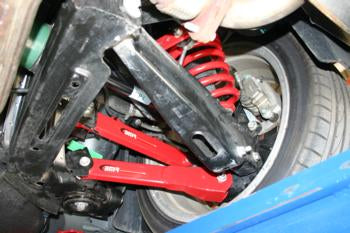 BMR 10-15 5th Gen Camaro Rear Non-Adj. Toe Rods (Polyurethane) - Black Hammertone - 0