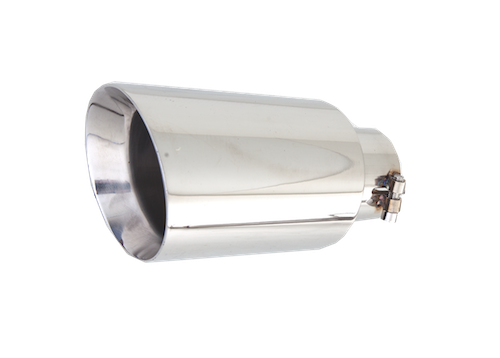 Xforce 4 Inch Round Angle Cut Exhaust Tip with 2.5 Inch Slip Joint Inlet