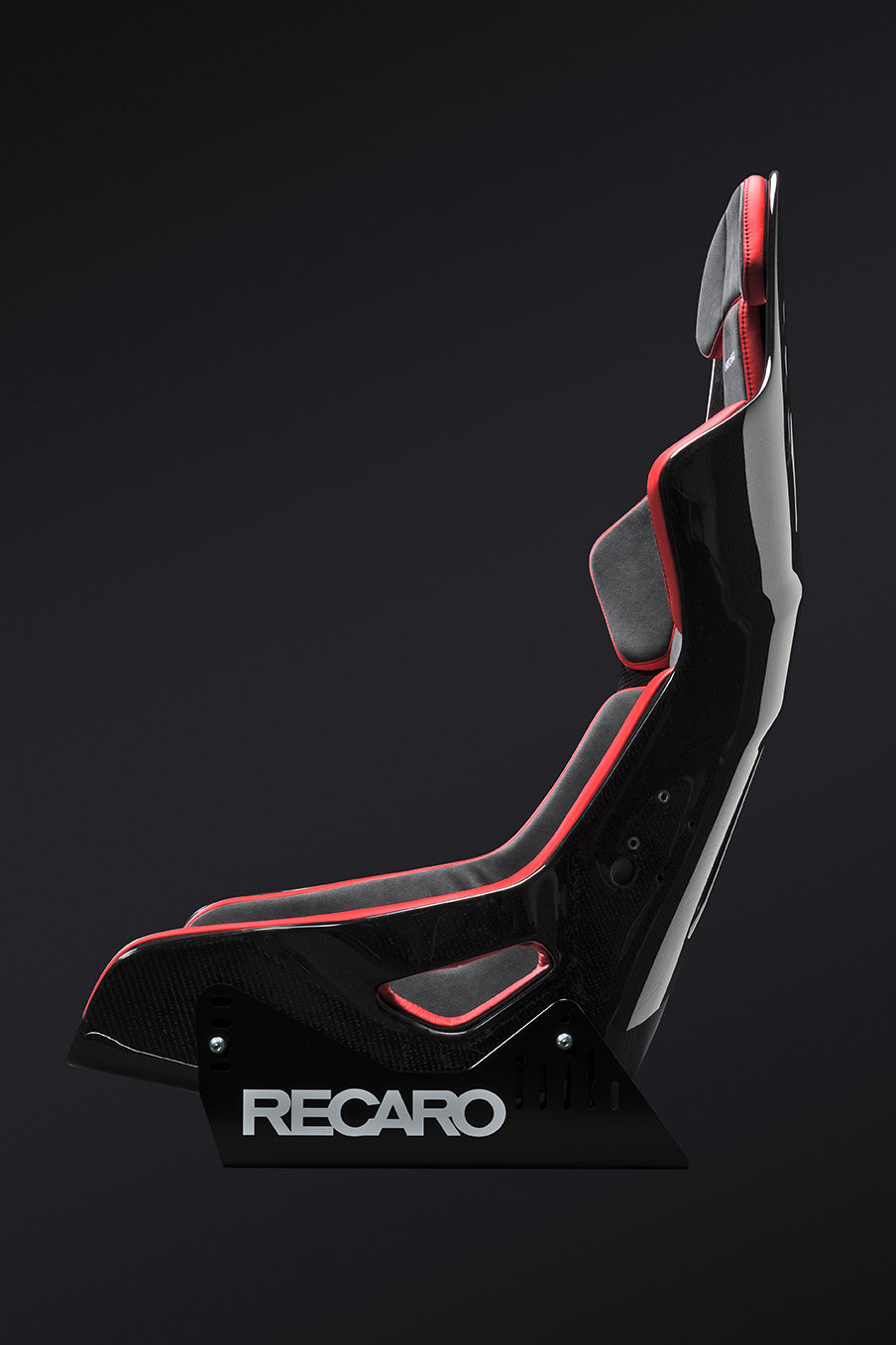 Recaro Podium CFK (CF/Kevlar) FIA/ABE Medium/Left Hand Seat - Alcantara Blk/Leather Red