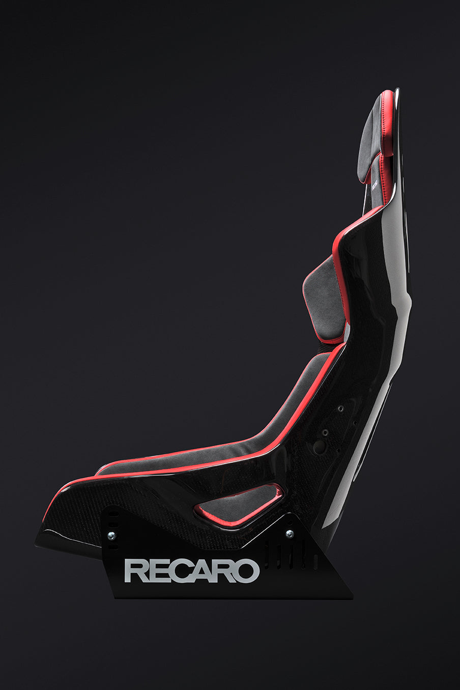 Recaro Podium CFK (CF/Kevlar) FIA/ABE Medium/Right Hand Seat - Alcantara Blk/Leather Red
