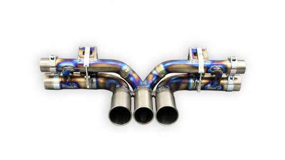 TUBI 991 GT3 CENTRAL STRAIGHT PIPES TITANIUM EXHAUST w 3 END TIPS
