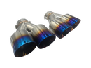 Xforce TWIN BLUE 4' ROUND ANGLE CUT DUAL WALL TIPS 2.5' INLET-1