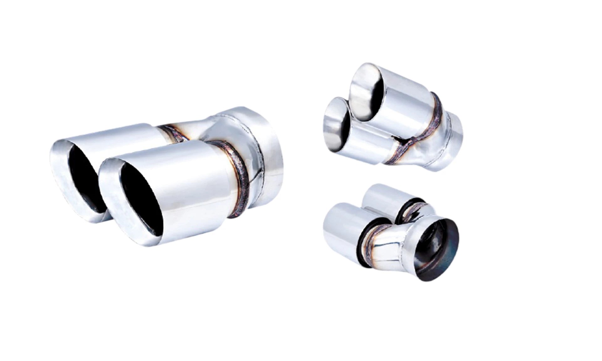 Xforce Twin 3.5 Round Angle Cut Dual Wall 3" Inlet"