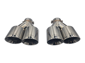 Xforce TWIN 4' ROUND ANGLE CUT DUAL WALL TIPS 2.5' INLET