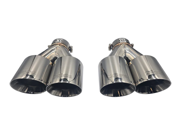 Xforce TWIN 4' ROUND ANGLE CUT DUAL WALL TIPS 2.5' INLET