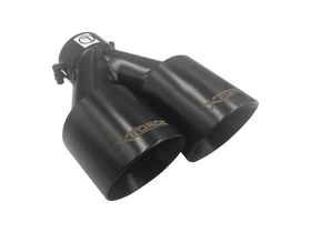 Xforce TWIN BLACK 4'ROUND ANGLE CUT DUAL WALL TIP 3'INLET LHS