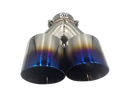 Xforce TWIN BLUE 4'ROUND ANGLE CUT DUAL WALL TIP 3'INLET LHS-1