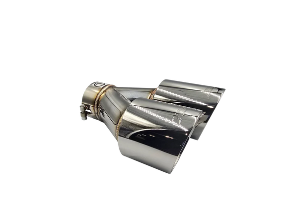 Xforce TWIN 4'ROUND ANGLE CUT DUAL WALL TIP 2.5'INLET LHS