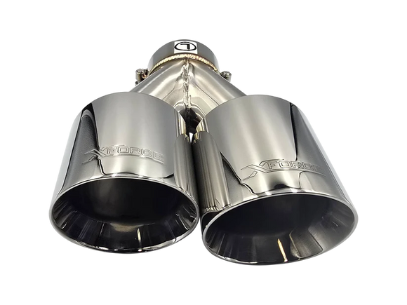 Xforce TWIN 4'ROUND ANGLE CUT DUAL WALL TIP 3'INLET LHS