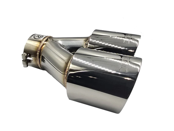 Xforce TWIN 4'ROUND ANGLE CUT DUAL WALL TIP 3'INLET RHS