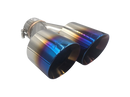 Xforce TWIN BLUE 4'ROUND ANGLE CUT DUAL WALL TIP 3'INLET RHS-1