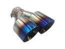 Xforce TWIN BLUE 4'ROUND ANGLE CUT DUAL WALL TIP 2.5'INLET RHS-1
