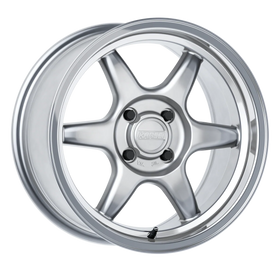 Kansei K11S Tandem 15x8in / 4x100 BP / 0mm Offset / 73.1mm Bore - Hyper Silver Wheel Machined Lip
