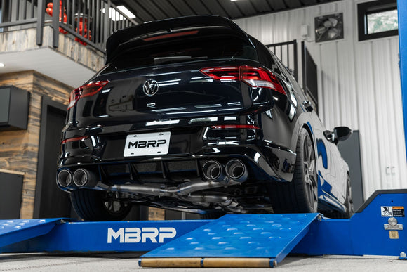 MBRP 2022 VOLKSWAGON GOLF R MK8 3-INCH CAT-BACK EXHAUST QUAD CARBON REAR EXIT, STREET PROFILE