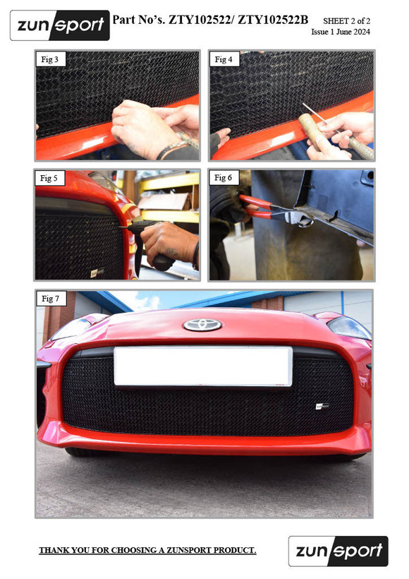 Zunsport Toyota GR86 - Centre Grille - Silver Finish
