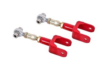 BMR 79-04 Fox Mustang Upper Control Arms On-Car Adj. Rod Ends - Red
