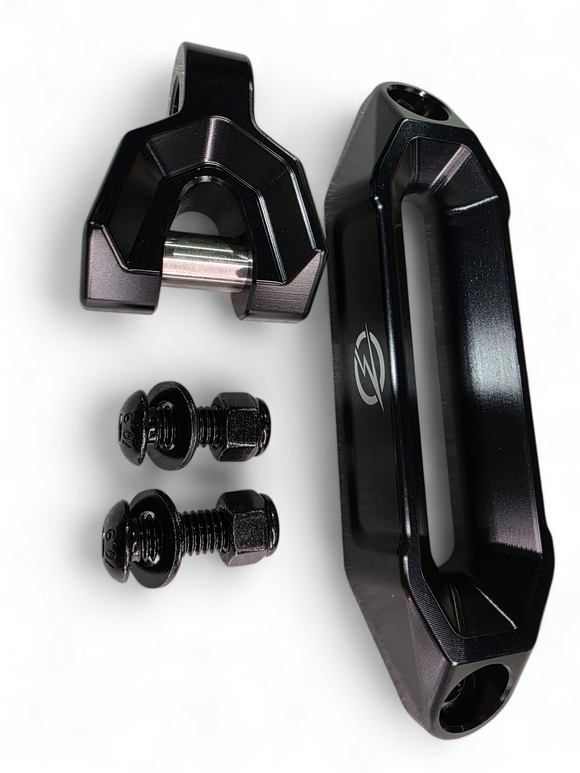 Elektric Offroad Winch Hawse Fairlead And Hook Combo Anodized Black