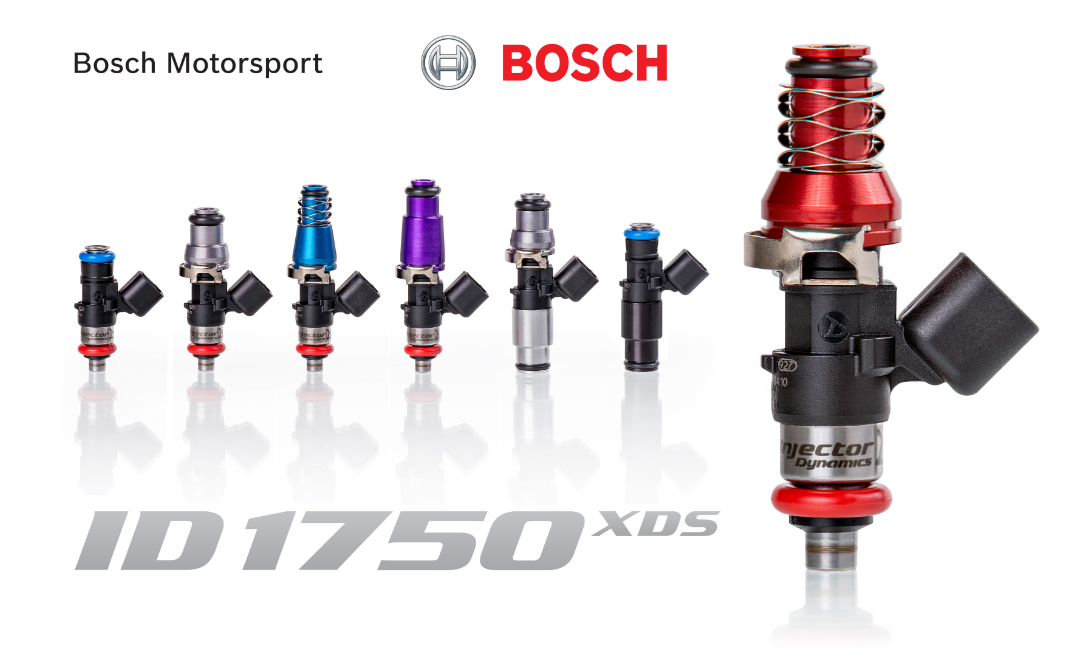 Injector Dynamics 1750-XDS - 48mm Length - 14mm Top - 14mm (Black) Bottom Adaptor (Set of 6)